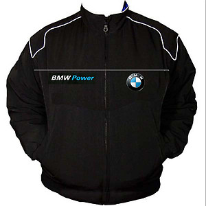 BMW Power Racing Jacket Black with White Piping