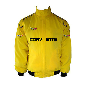 Corvette C5 Racing Jacket Yellow with Black Piping