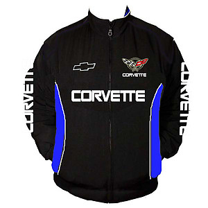Corvette C5 Racing Jacket Black with Blue