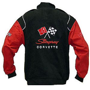 Corvette C3 Racing Jacket Black and Red Sleeves