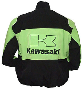 Kawasaki Bridgestone Motorcycle Jacket Black and Green