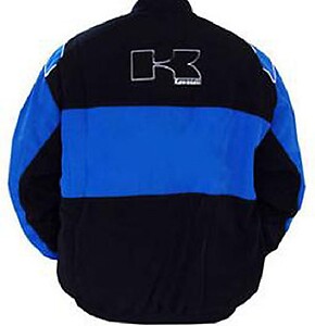 Kawasaki Motorcycle Jacket Black and Royal Blue