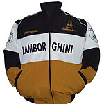 Lamborghini Automobili Racing Jacket Black,White and Brown