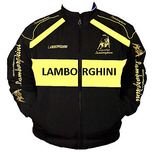 Lamborghini Racing Jacket Black and Yellow with piping