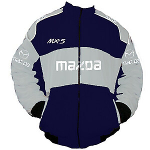 Mazda MX-5 Miata Racing Jacket Dark Blue and Light Gray