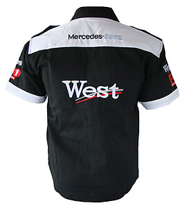 Mercedes Benz West Racing Shirt Black with White Trim