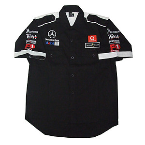 Mercedes Benz West F1 Racing Shirt Black with White Trim