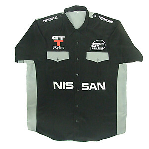 Nissan GTT Skyline Racing Shirt Black and Light Gray