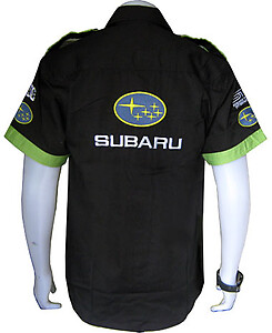 Subaru Monster WRC Rally Racing Shirt Black and Light Green