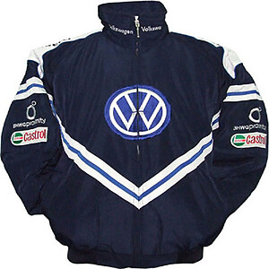VW Volkswagen Racing Jacket Dark Blue with White