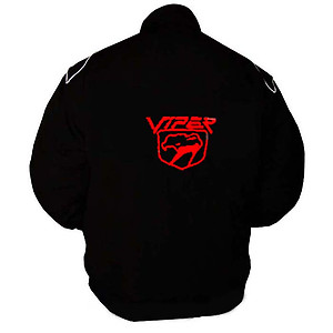 Viper Racing Jacket Black with White piping