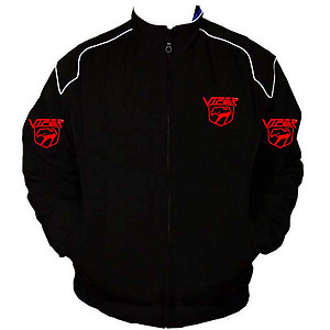 Viper Racing Jacket Black with White piping