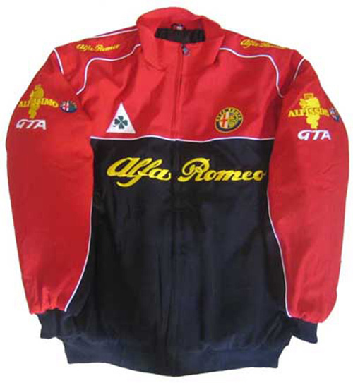 Race Car Jackets. Alfa Romeo Jacket Red & Black