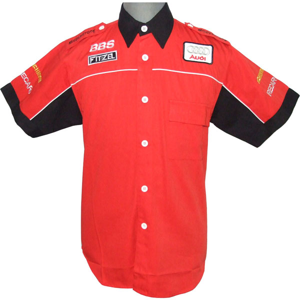 Race Car Jackets. Audi Crew Shirt Red