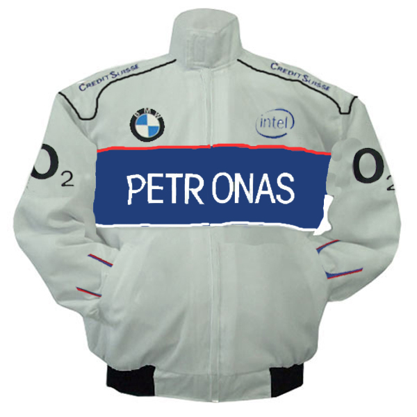 Race Car Jackets. BMW Petronas Racing Jacket White and Royal Blue