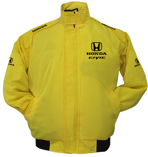 Race Car Jackets. Honda Civic Racing Jacket Yellow