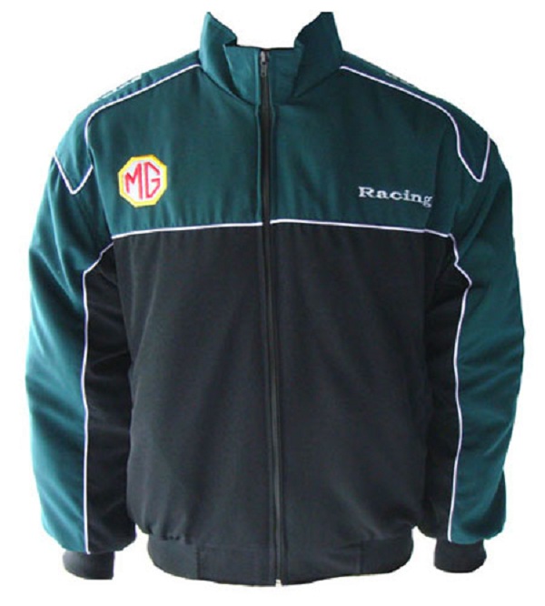 Race Car Jackets. MG Racing Jacket Black and Green