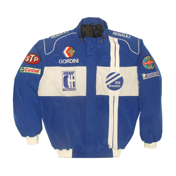 Race Car Jackets. Renault R8 Gordini Racing Jacket Blue and White