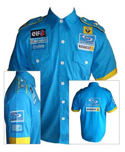 Race Car Jackets. Renault F1 Team Crew Shirt Blue