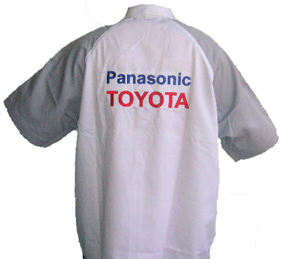 Toyota Panasonic Crew Shirt White and Gray