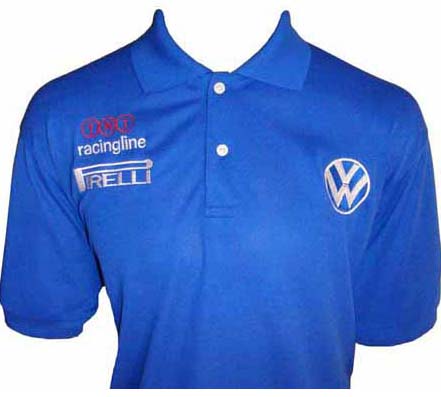 Race Car Jackets. VW Volkswagen Racing Polo Shirt Blue
