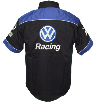 VW Volkswagen O2 Crew Shirt Black and Blue
