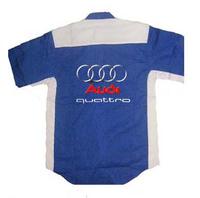 Audi Quattro Crew Shirt Royal Blue and White