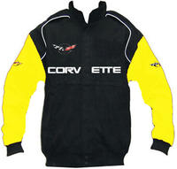 Corvette C5 Racing Jacket Black with Yellow Sleeves