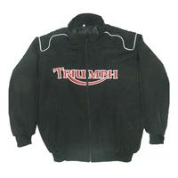 Triumph Motorcycle Jacket Black with Red Embroidery