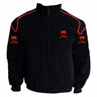 Viper Fangs Racing Jacket Black with Red Piping