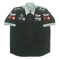 Mercedes Benz West F1 Racing Shirt Black with Light Gray Trim